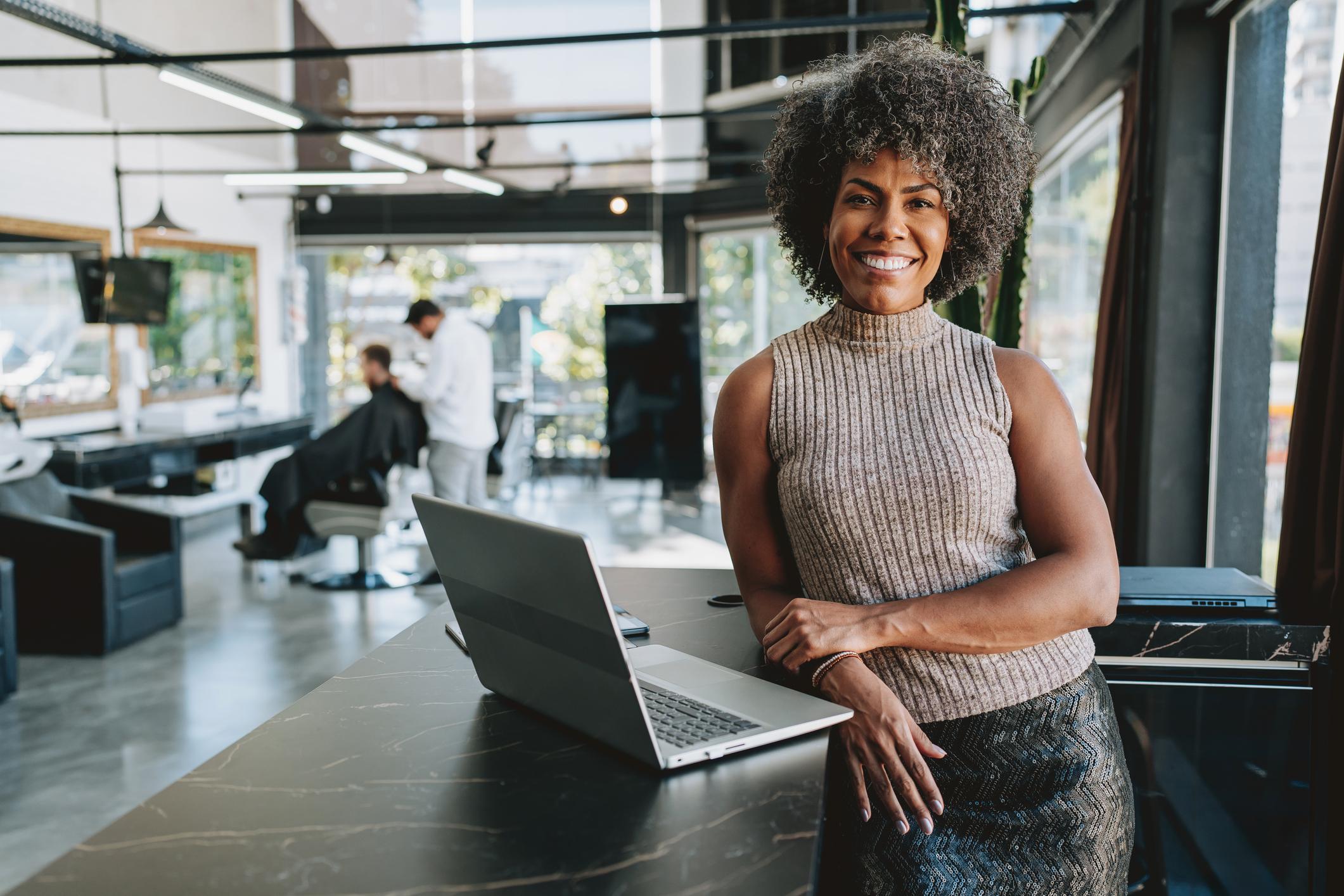 business woman and laptop